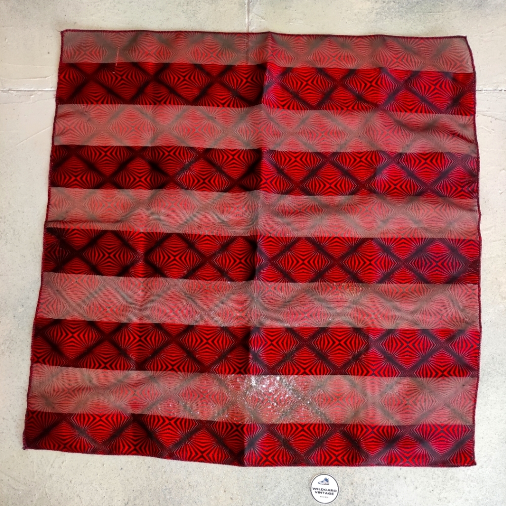 Red Geometric Square Triangle Abstract Art Bandana Handkerchief 20x20